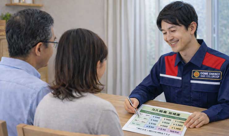 豊富な実績と長年の信頼 握手をするスタッフ